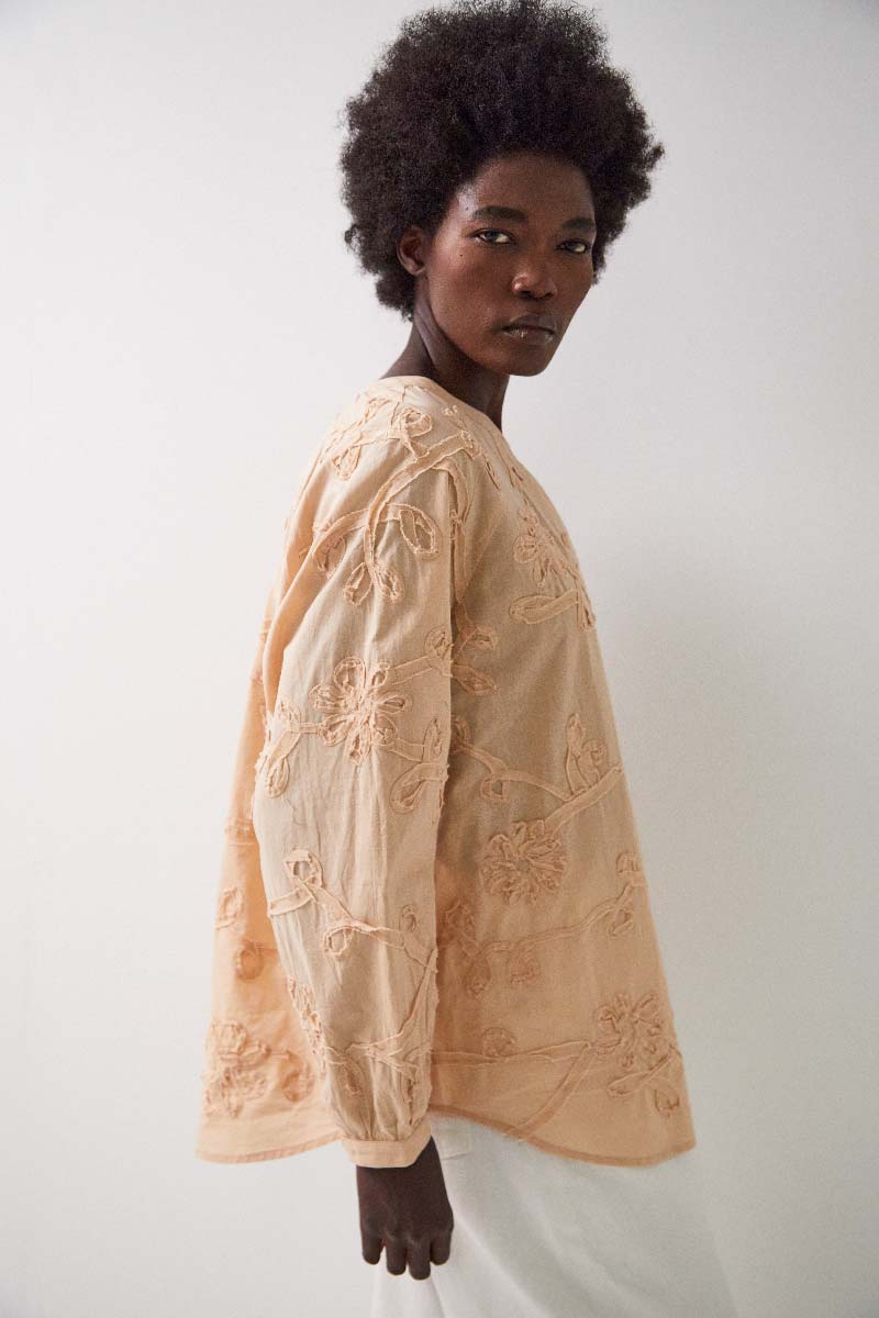 Avari Embroidered Caramel Top
