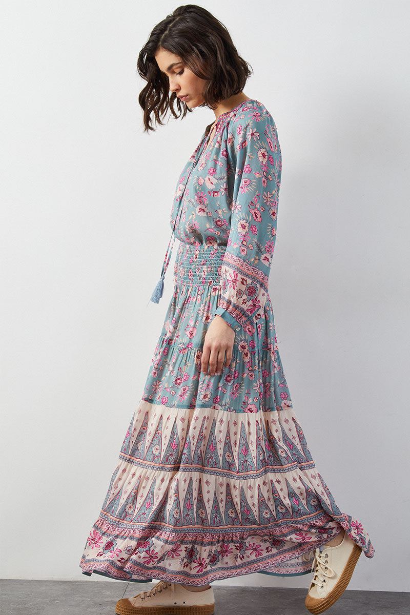 Clementine Floral Blue Skirt