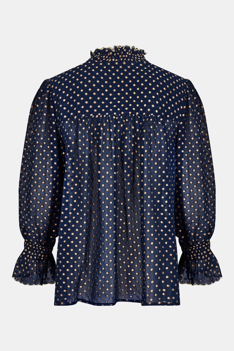 Back shot. East Heritage Polina Gold Spot Top.