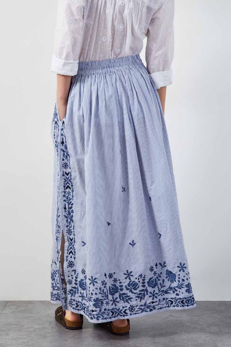 Teleri Floral Embroidered Cotton Skirt