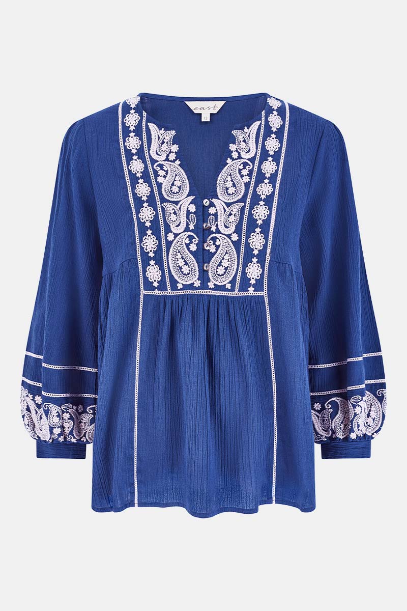 Circe Paisley Embroidered Top