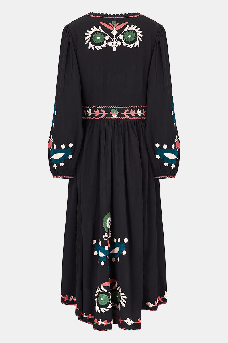 Aurina Floral Embroidered Dress