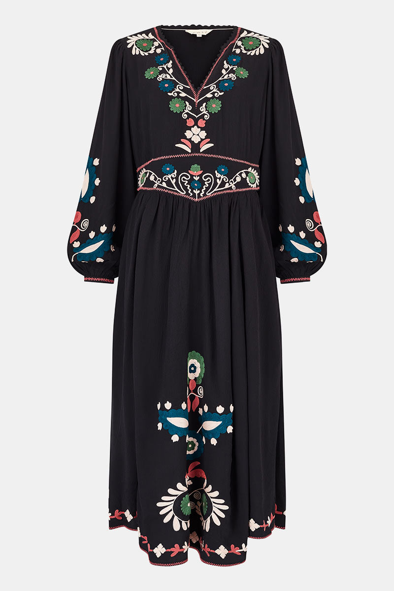 Aurina Floral Embroidered Dress
