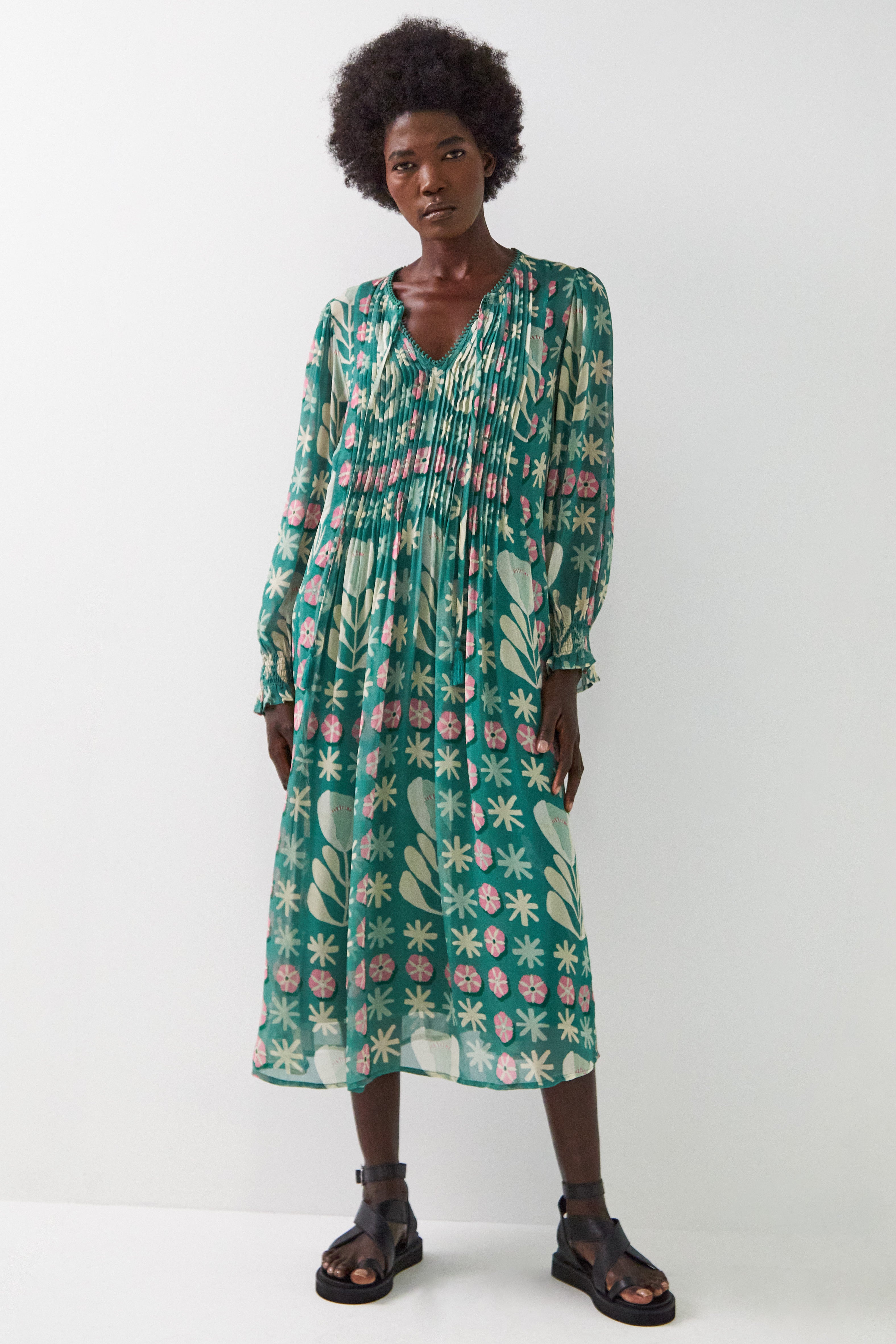 Charlize Georgette Midi Dress