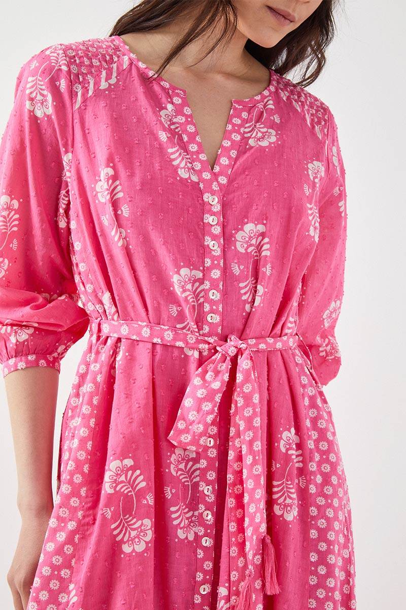 Amber Printed Pink Dress