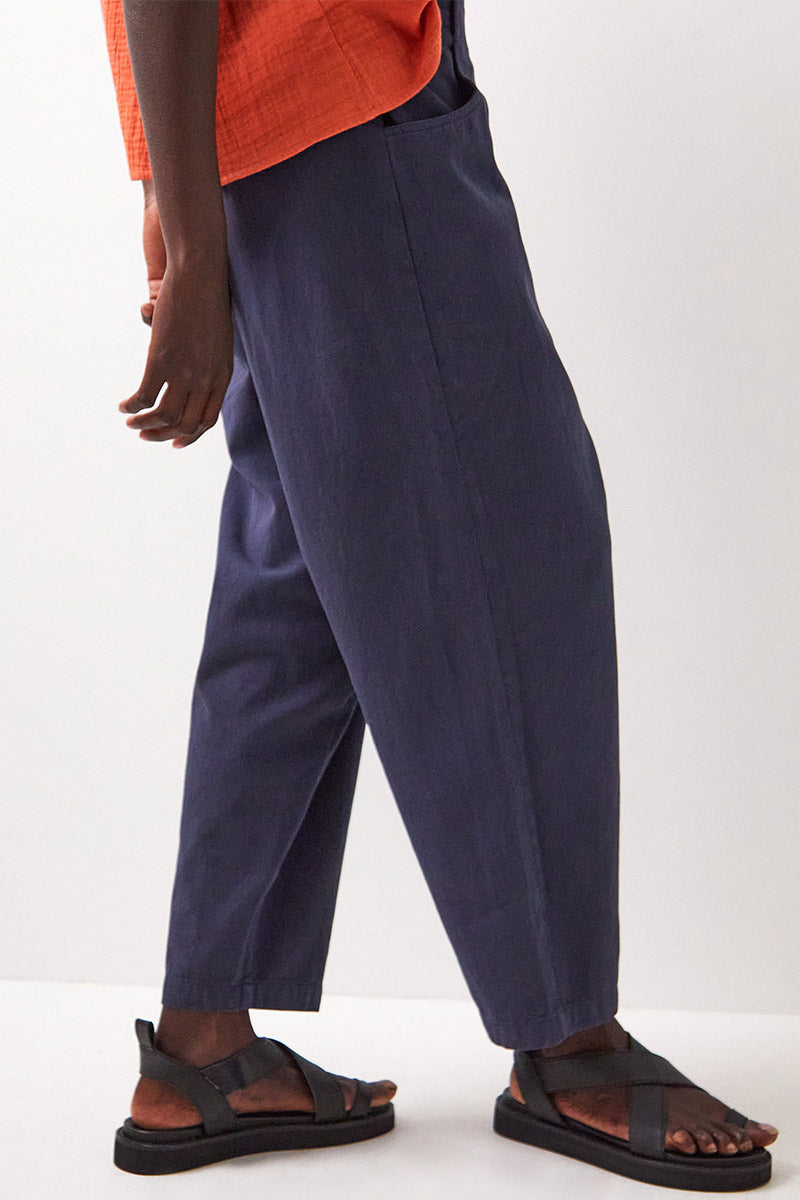 Annie Cotton Trousers Navy