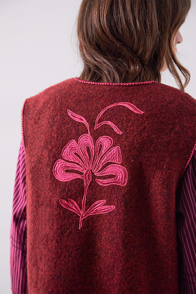 Astrid Wool Embroidered Gilet