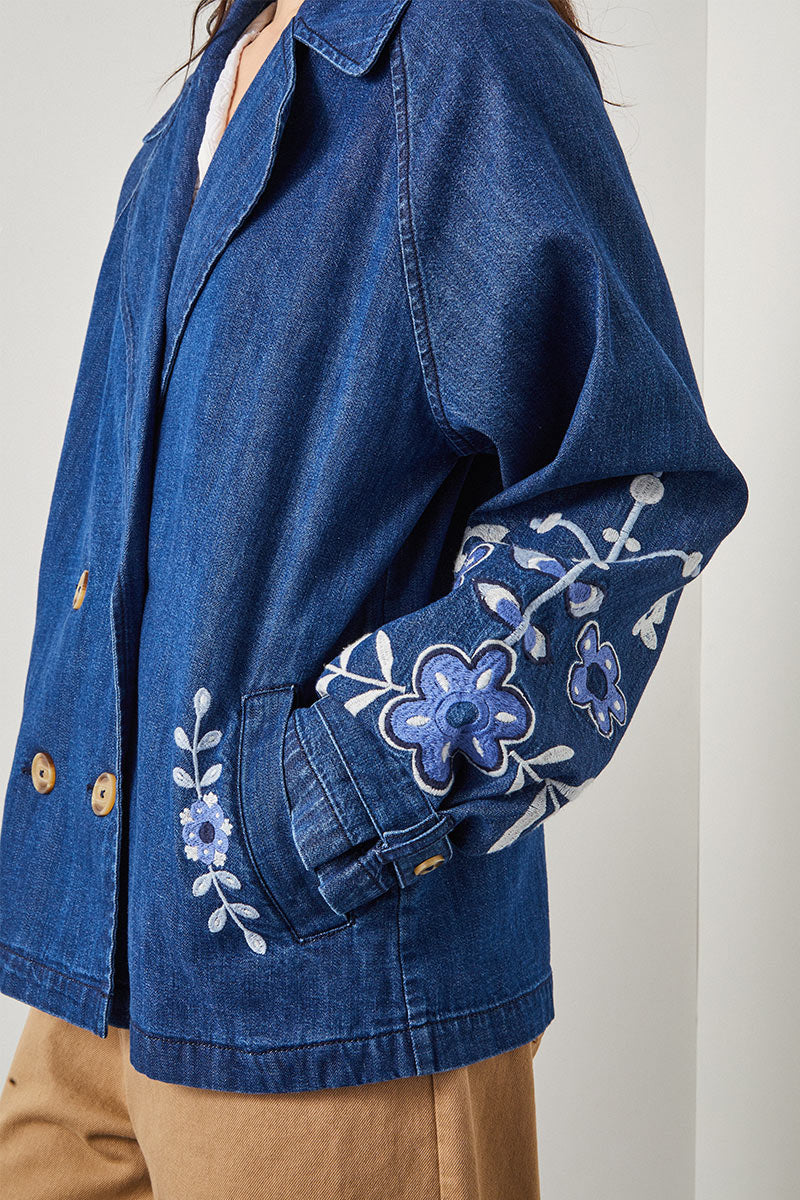 Avalin Denim Embroidered Jacket