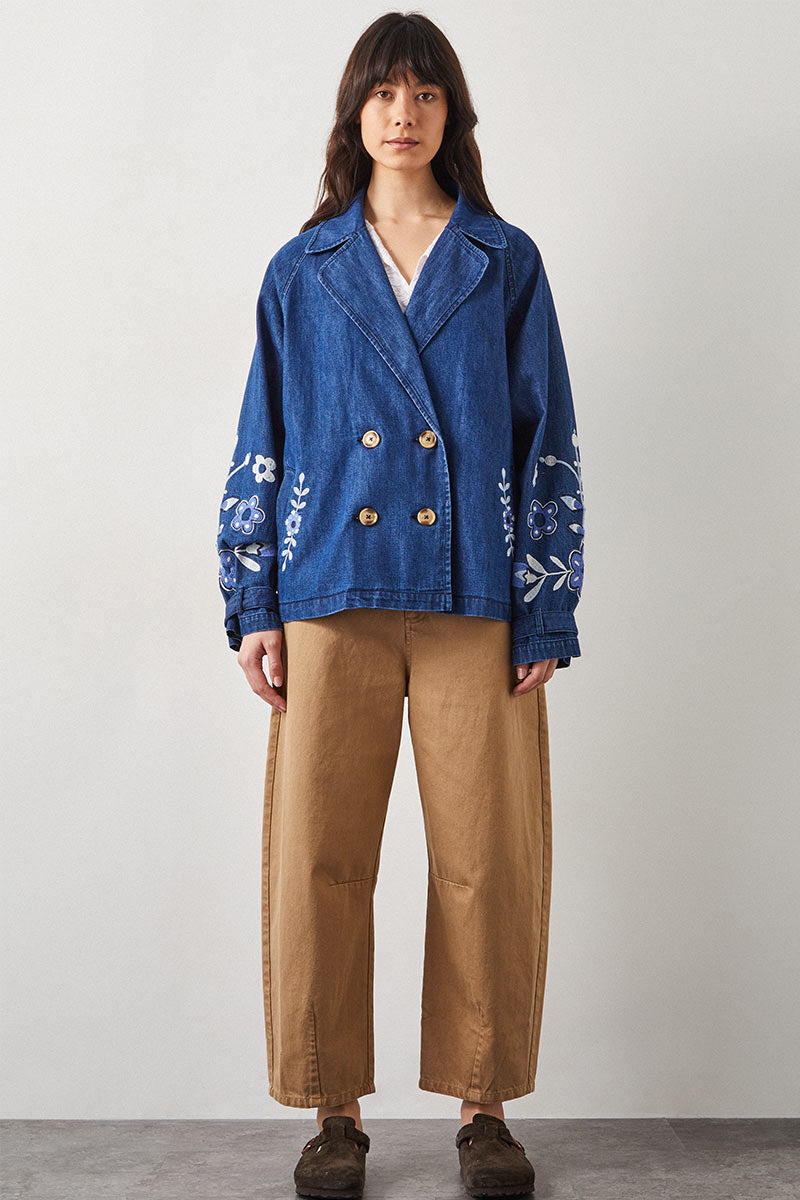 Avalin Denim Embroidered Jacket