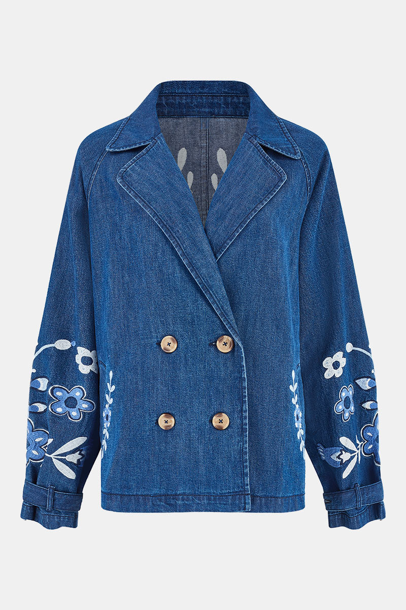Avalin Denim Embroidered Jacket