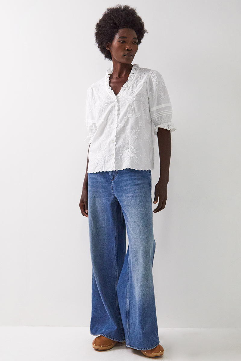 Bria Broderie Anglaise Cotton Top