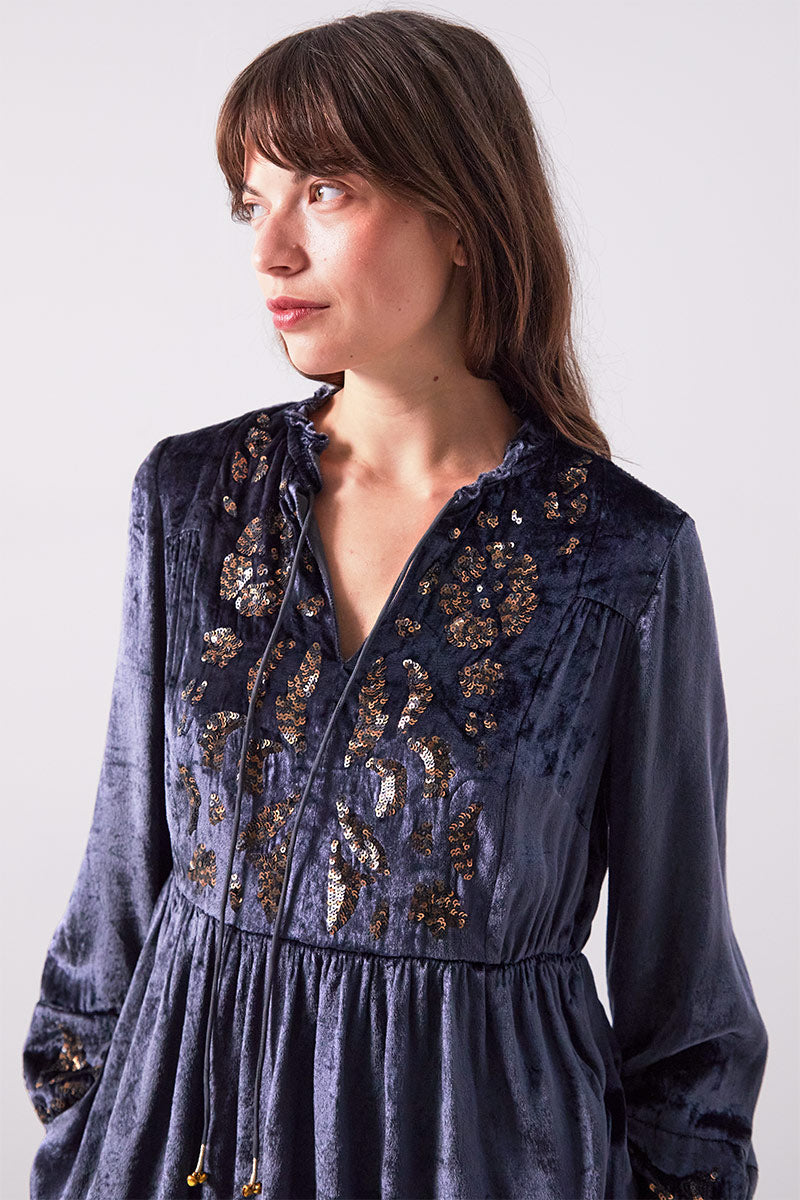 Brogan Velvet Embellished Top