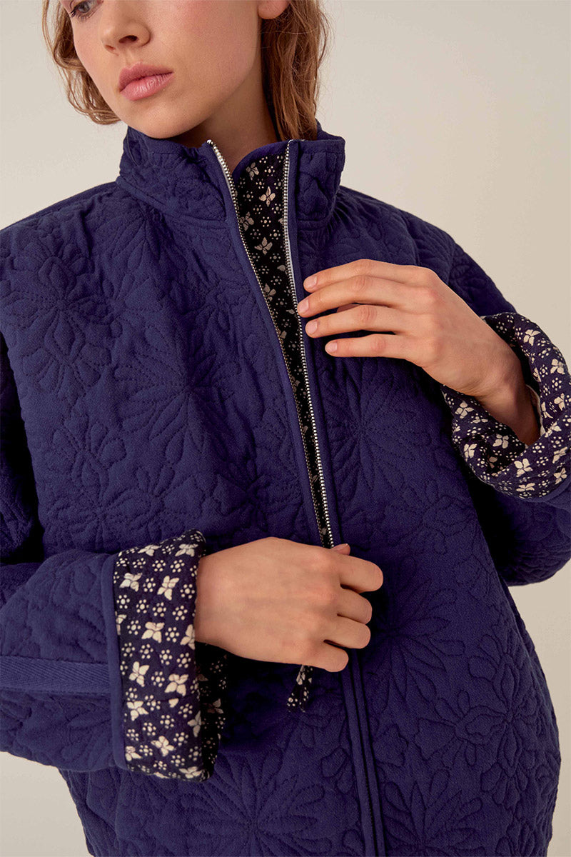 Celine Lightly Quilted Floral Stitch Jacket