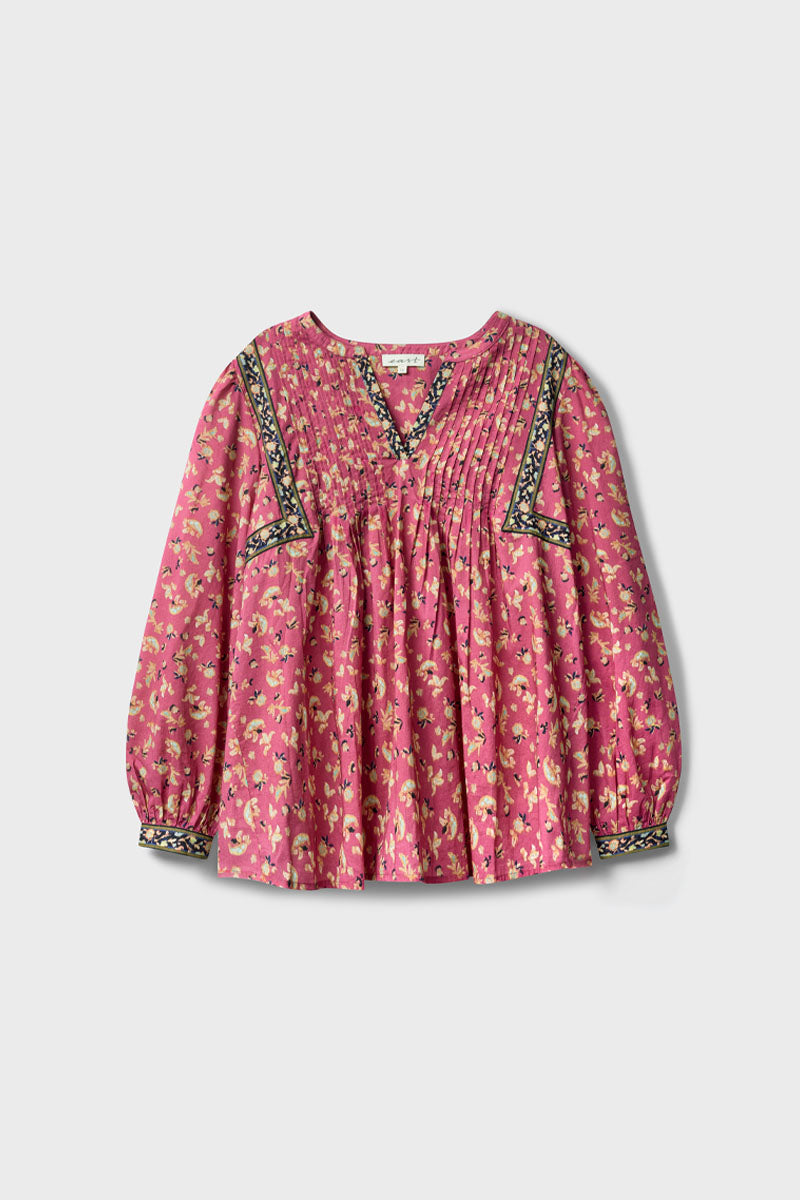 Darney Floral Print Cotton Top