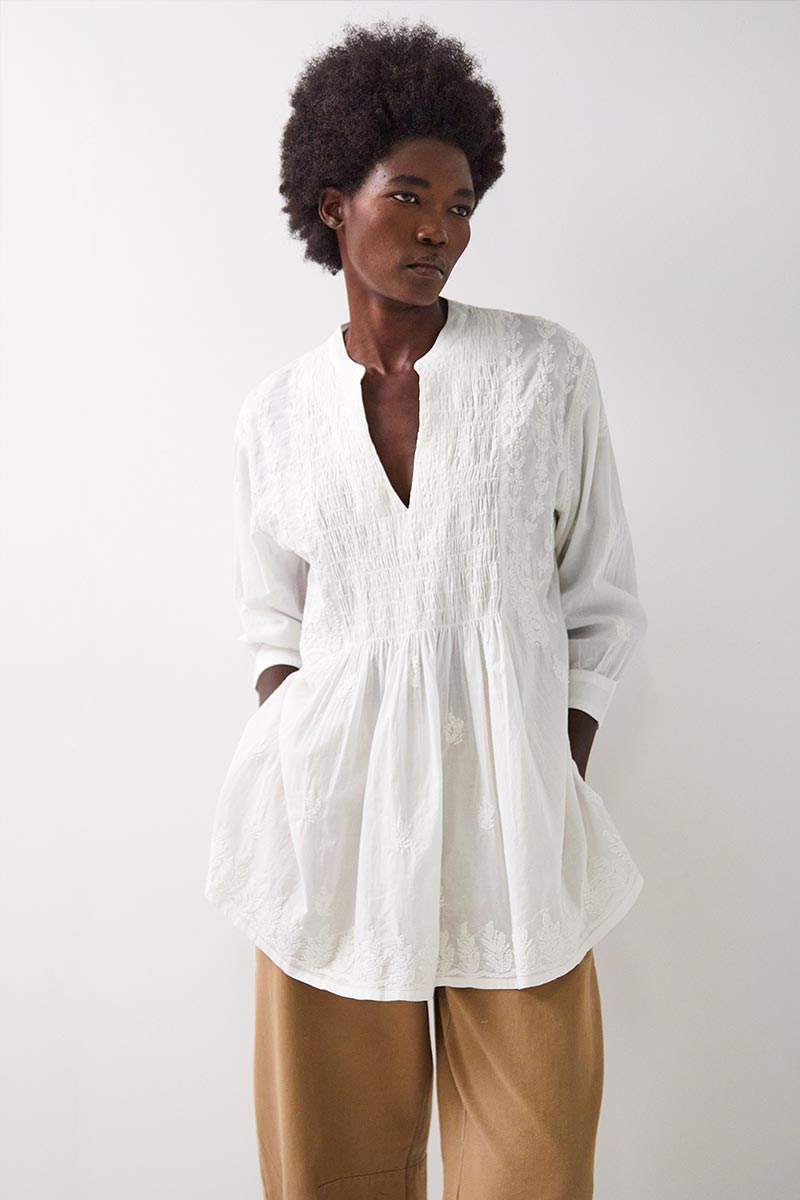 Donnie Embroidered Cotton Tunic