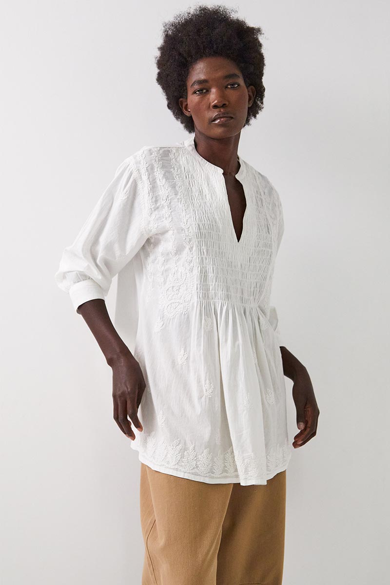 Donnie Embroidered Cotton Tunic