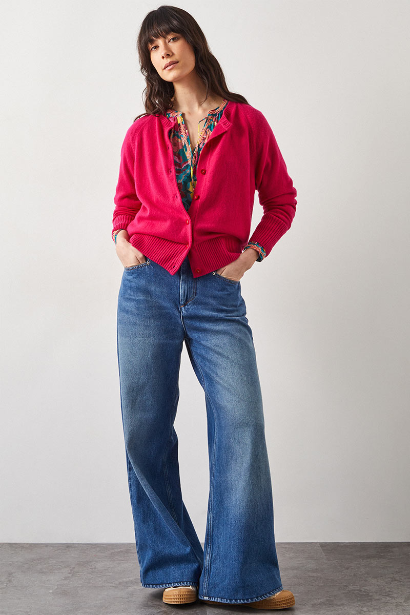 Ember Cashmere Crew Neck Cardigan