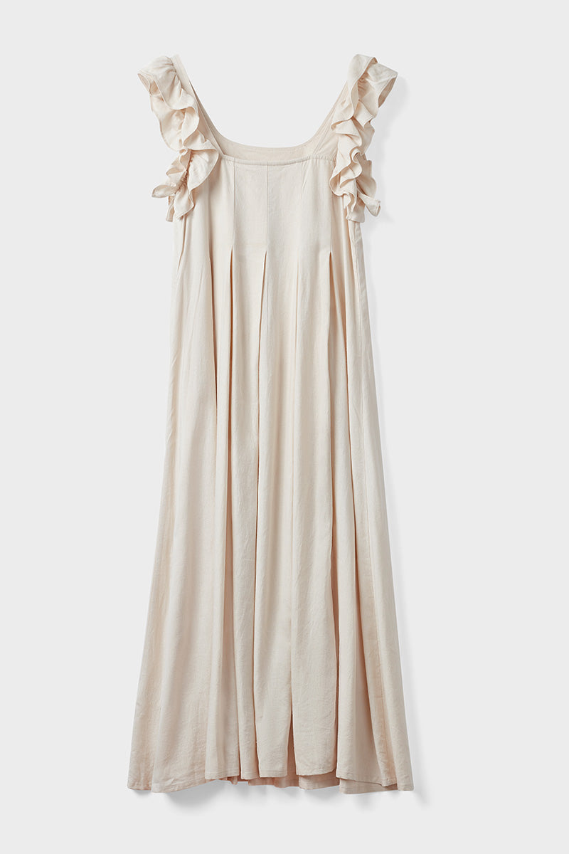 Evie Pale Stone Linen Blend Dress