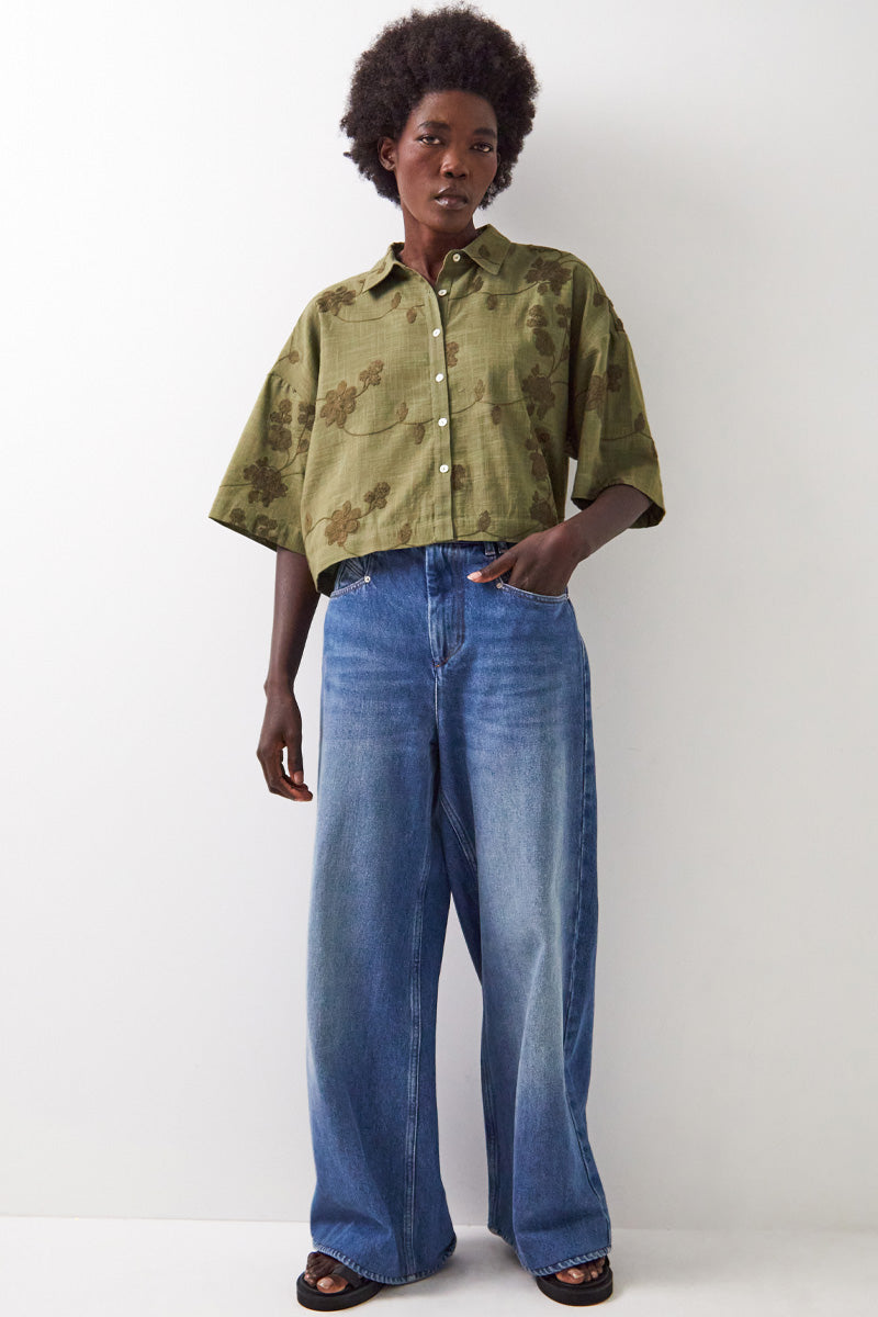 Hecate Khaki Embroidered Shirt