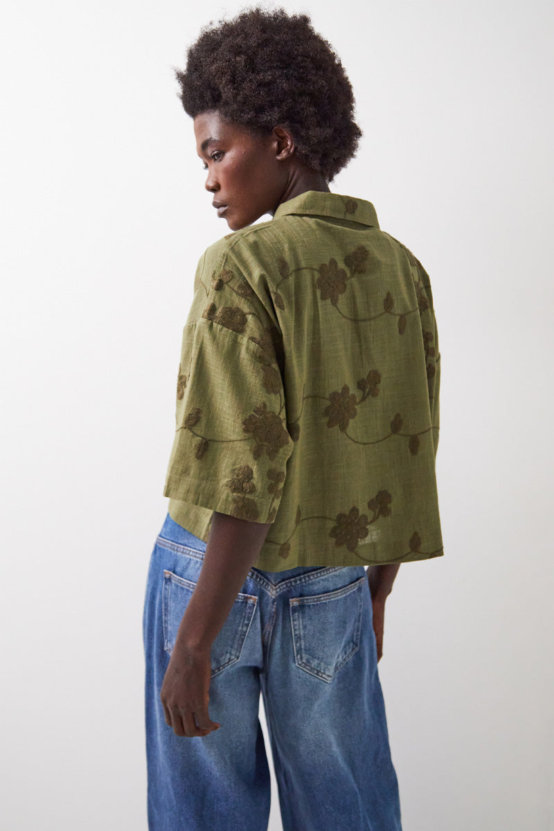 Hecate Khaki Embroidered Shirt