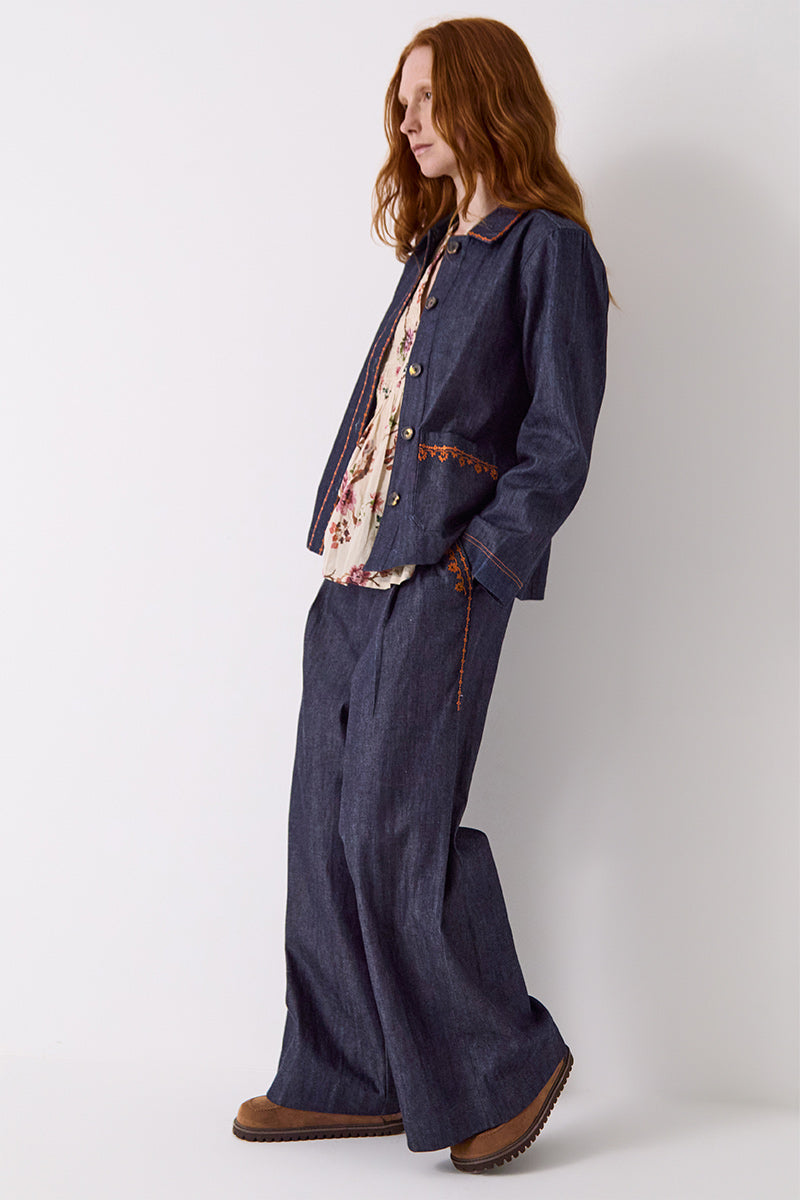 Jayla Denim Embroidered Jacket