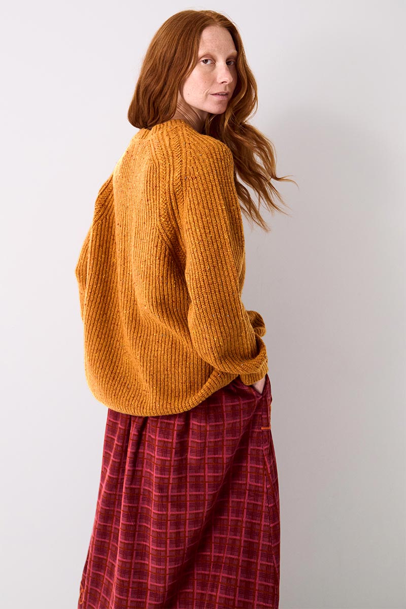 Jiya Donegal Knit Sweater Mustard