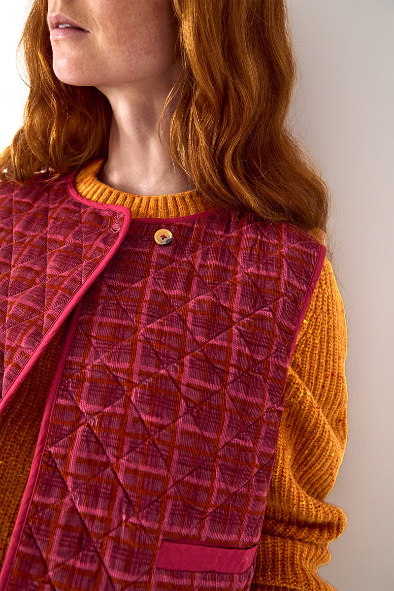 Karina Quilted Cord Gilet