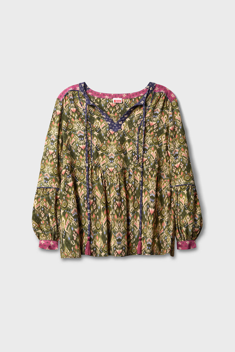 Kiku Ikat Printed Top