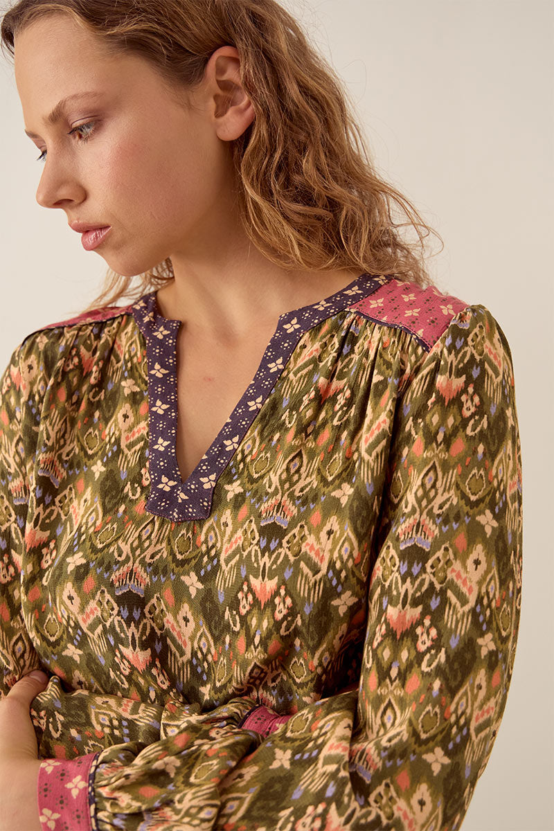 Kiku Ikat Printed Top