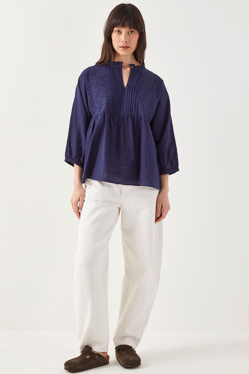 Kirat Embroidered Cotton Blouse