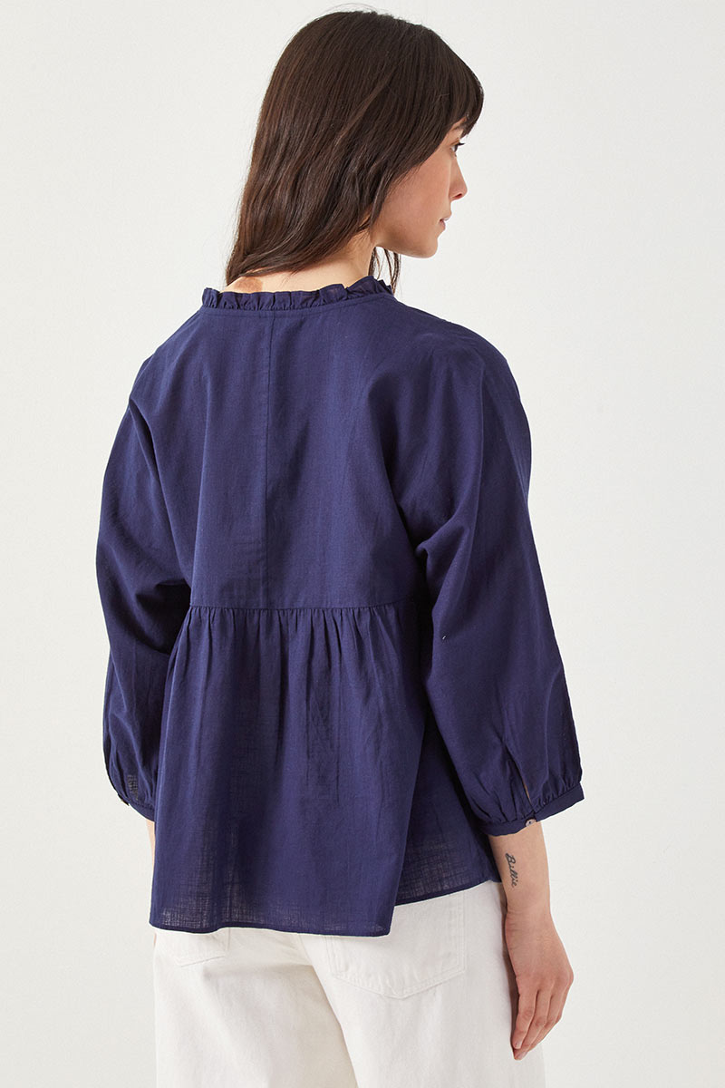 Kirat Embroidered Cotton Blouse