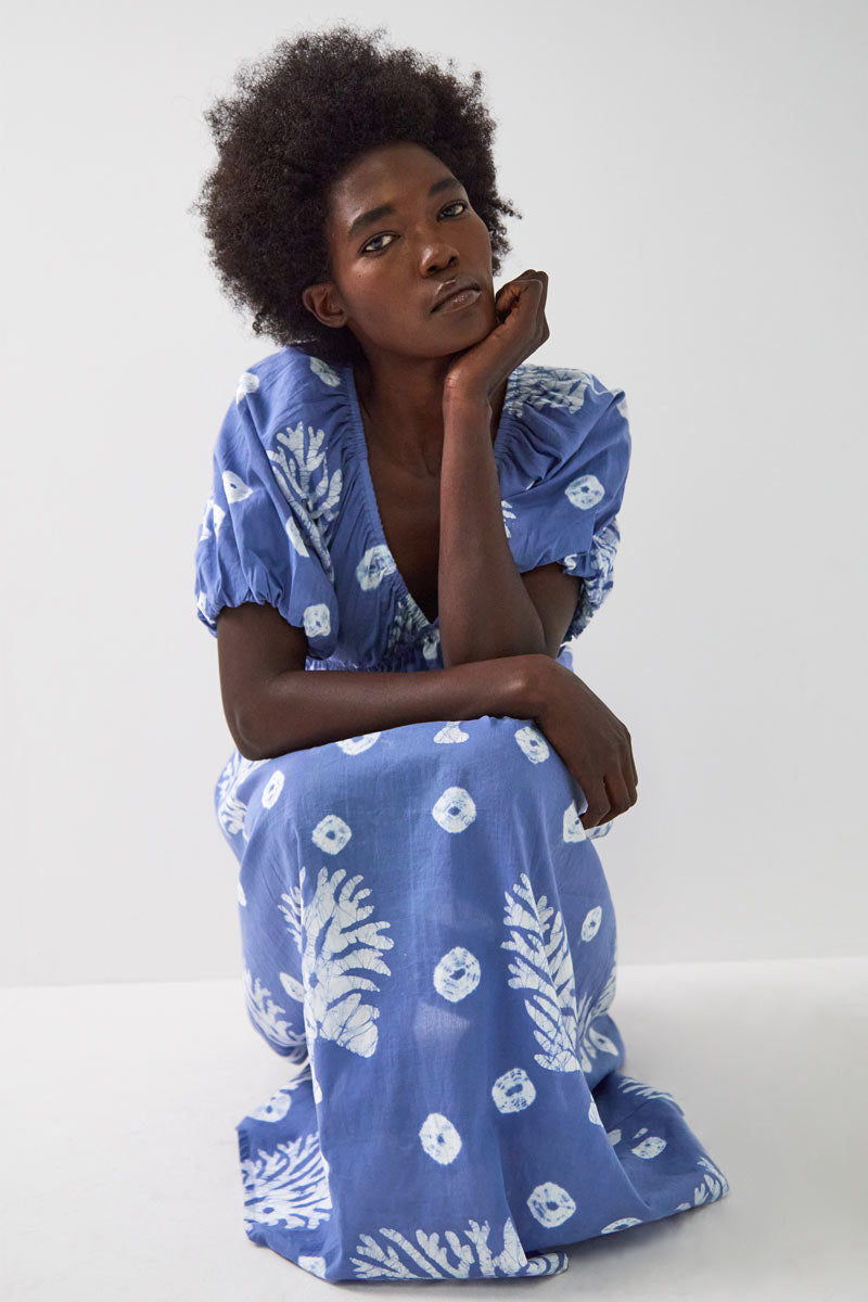 Lottie Batik Tie-Dye Cotton Midi Dress