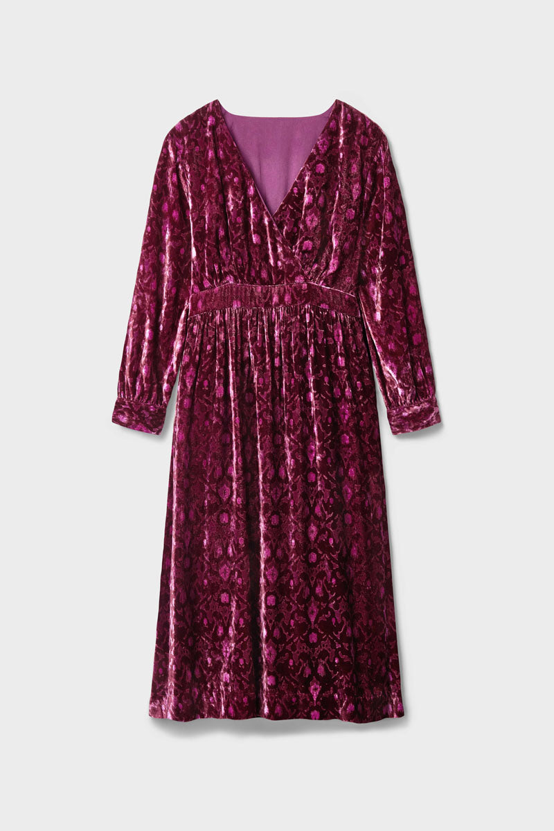 Jude Paisley Velvet Dress