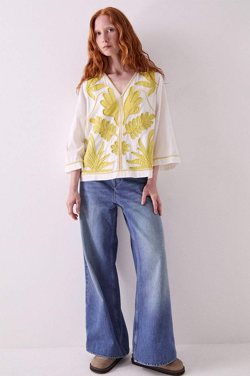Mella Applique Cotton Top