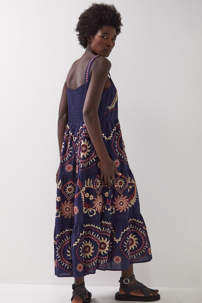 Myrine Embroidered Cotton Midi Dress