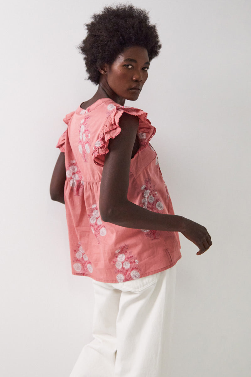 Nadine Printed Cotton Top