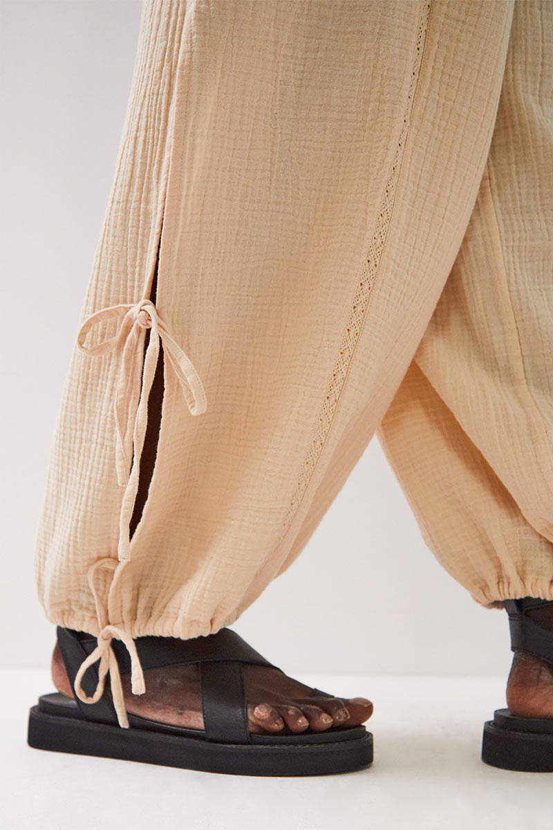 Regina Peach Cotton Trousers
