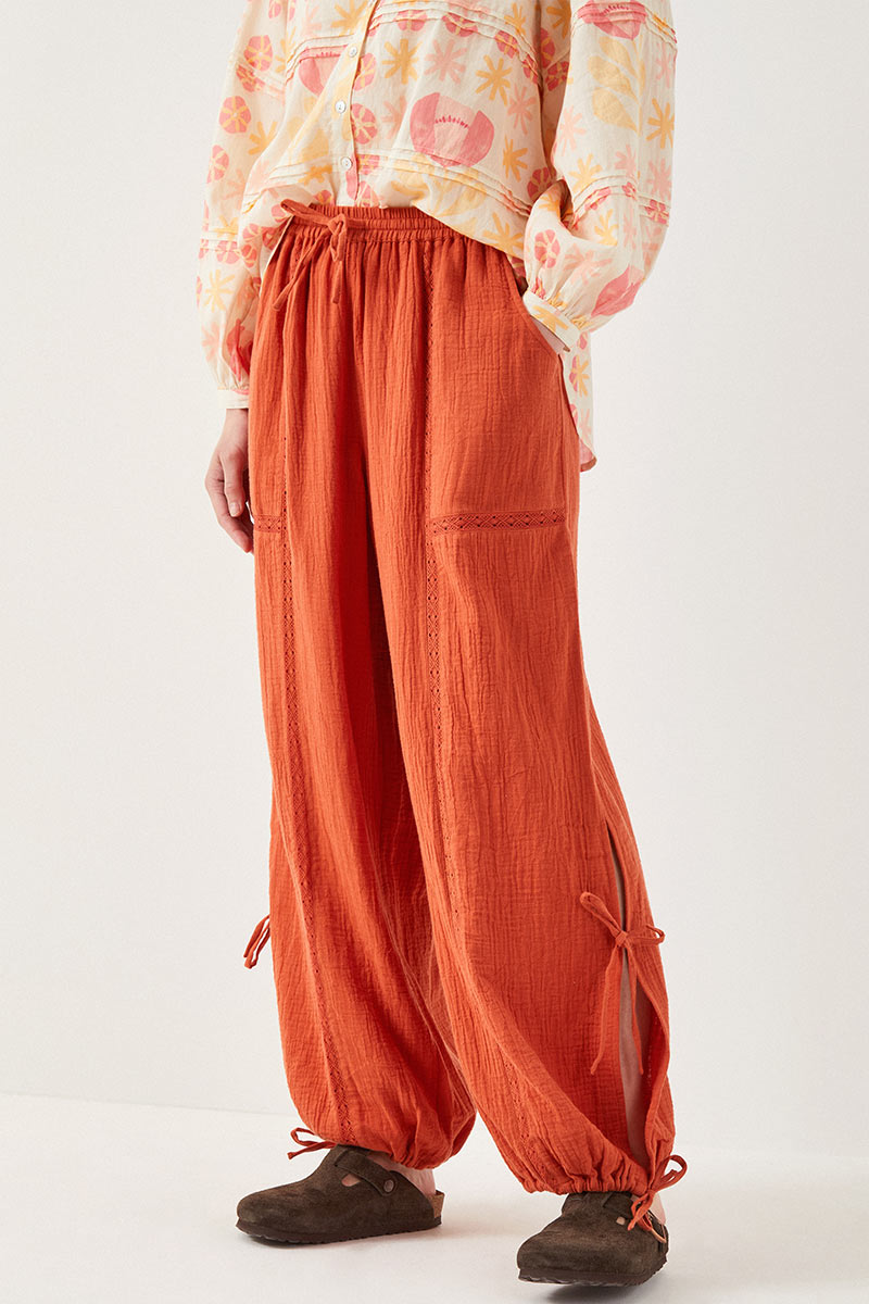 Regina Rust Cotton Trousers