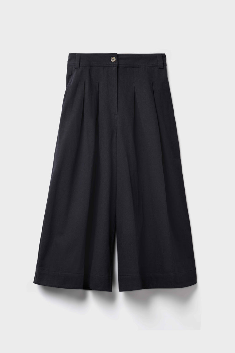 Rosie Charcoal Cotton Twill Trousers
