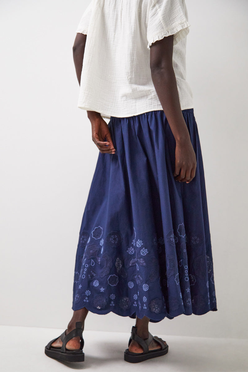 Samira Embroidered Cotton Poplin Skirt