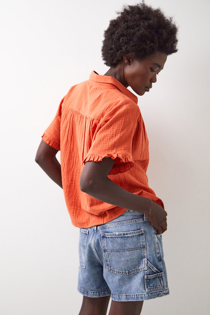 Stephanie Cotton Rust Top