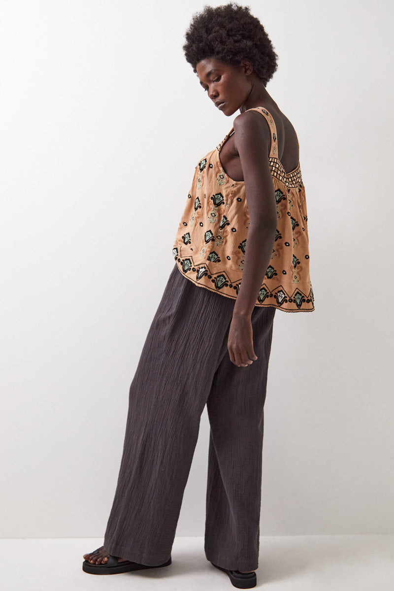 Stephanie Cotton Trousers Charcoal