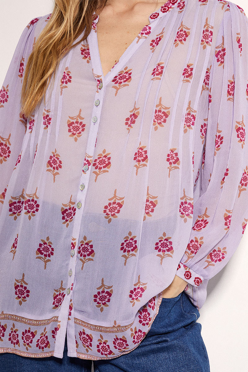 Stine Lilac Floral Print Blouse