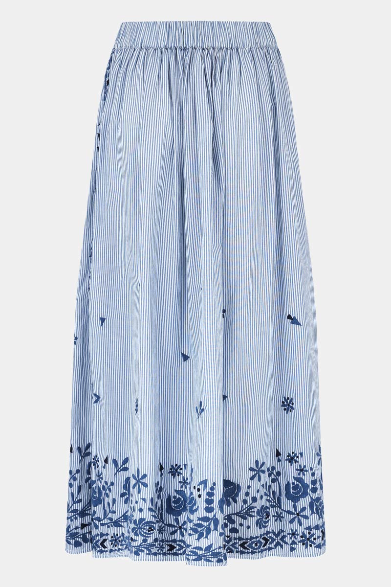 Teleri Floral Embroidered Cotton Skirt