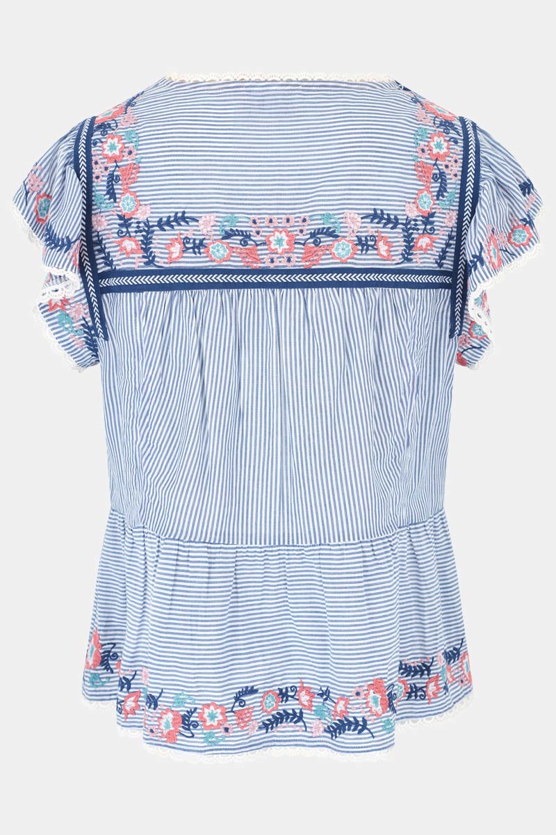 Teleri Stripe Cotton Top