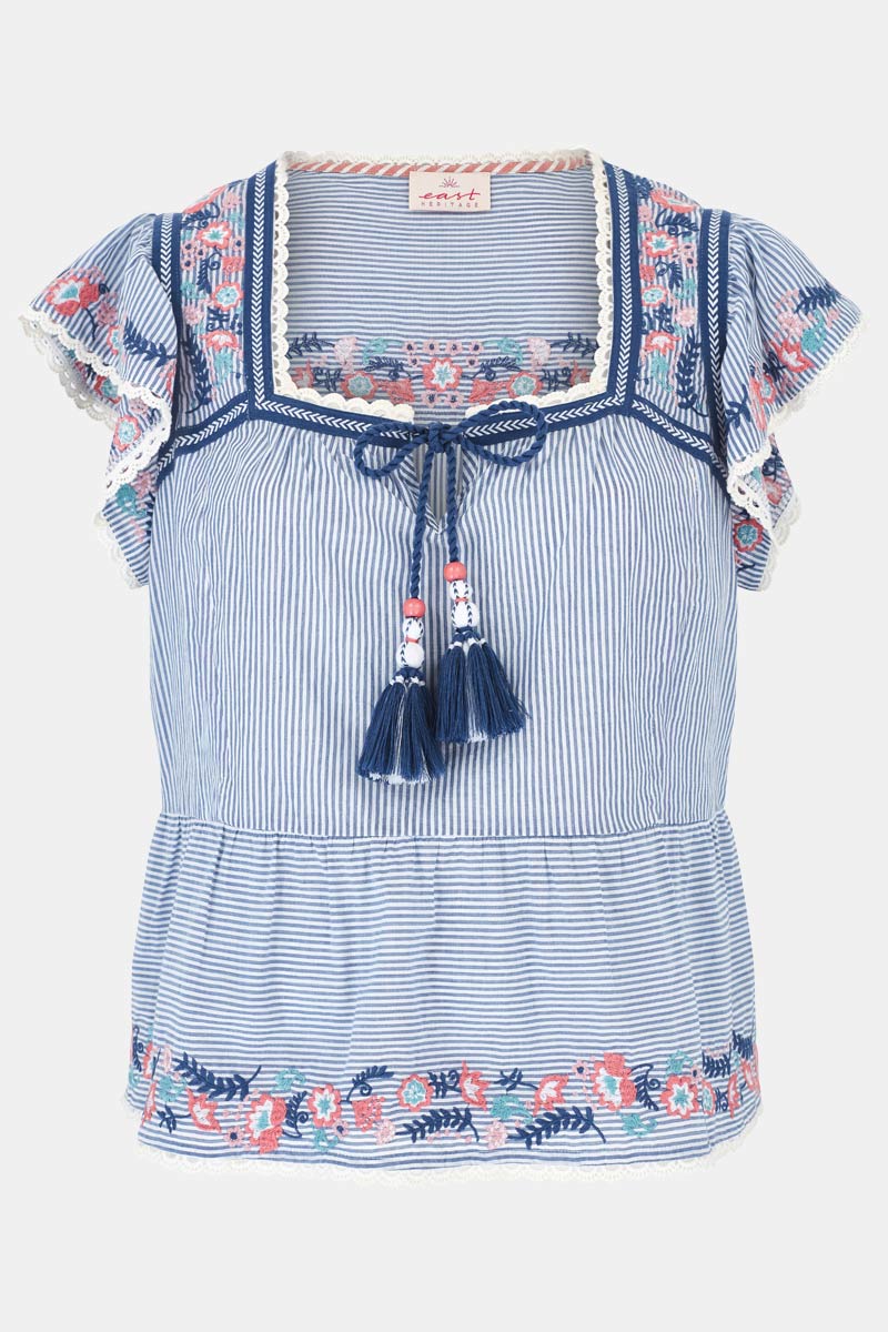 Teleri Stripe Cotton Top