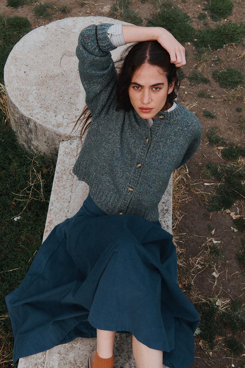 Tiya Cord Midi Skirt