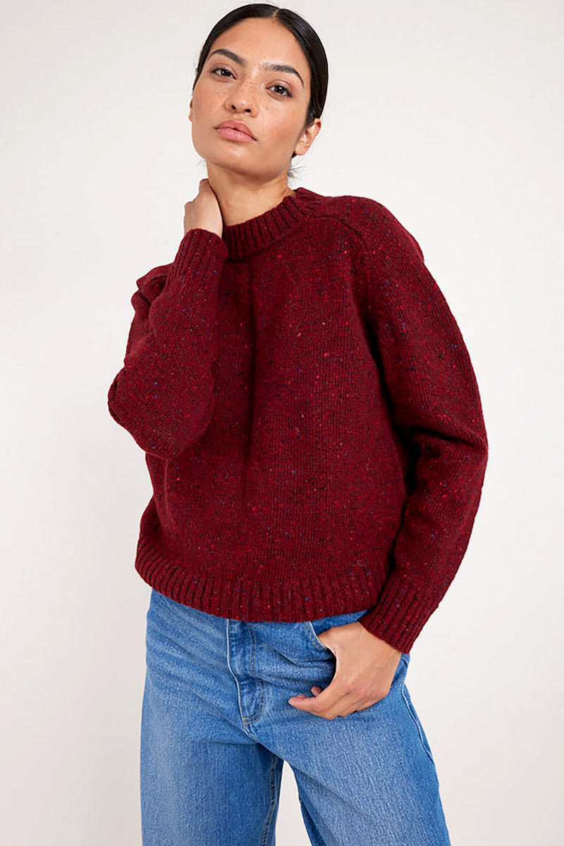 Carmine Donegal Merino Wool Jumper