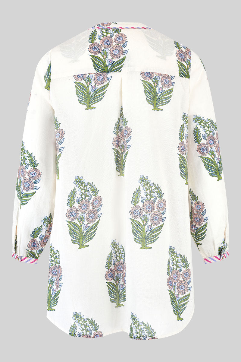 Back shot EAST Logan White Pintuck Blouse