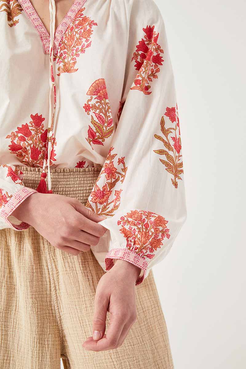 Marcia Floral Print Cotton Blouse